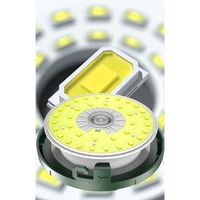 Lumină de camping LED încărcare USB, Flippy, șir colorat, pentru aer liber, cort, Distanta 10 metri, 1800mAH, 10.5x4.3 cm, Alb Verde