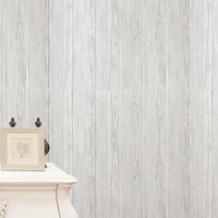 Set 10 Placi Tapet 3D, Flippy, 70 x 70 cm, Grosime 3 mm, din Rasina, Tip Placi de Lemn, Suprafata Acoperita 4.9 mp, Gri Deschis