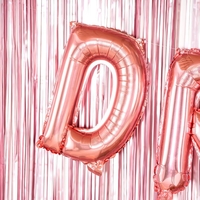 Balon Folie Metalizata Litera D, Flippy, 40 cm, Umflati cu Heliu sau Aer, Ambalaj Individual, Pai inclus, Rose Gold
