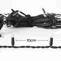 Instalatie Craciun Profesionala de Exterior IP65, 65 m, 1560 Led-uri Mari ,Franjuri, Alb rece, Flash, Alimentator, Interconectabila, Prelungitor 6.5 m inclus, Fir Negru Cauciucat, 220v, Flippy