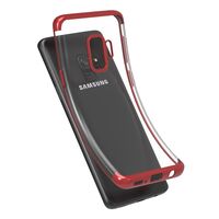 Husa Samsung Galaxy S9 Transparent cu Margini Rosii