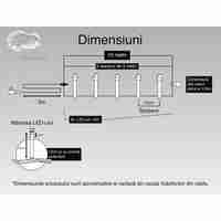 Instalatie Craciun, 10 m, 100 Led-uri ,Liniara, Alb cald, 8 jocuri de lumini, Transformator cu telecomanda, Interconectabila, Prelungitor 5 m inclus, Fir Transparent, Flippy