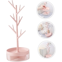 Cutie de Bijuterii, Flippy, Rotativa, cu Suport Tip Ramura, 36.5 x 14 cm, din ABS+PP, Roz