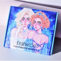 Set de Machiaj Kevin&Coco, 30 de Culori, Farduri de Pleoape, Iluminatoare Lichide, Lip Gloss-uri, Blush, Glitter, Model Regina Ghetii, 24.5x21.2x8.7 cm, Multicolor