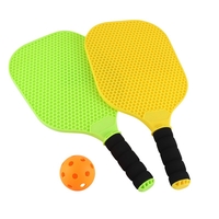Set Joc de Ping-Pong, Flippy, 2 Palete, 1 Minge, + 6 Ani, 37.5 x 18 x 3 cm, Galben/Verde