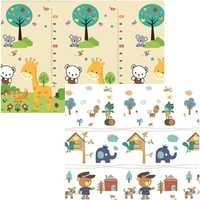 Covoras pentru Copii, Flippy, cu 2 Fete, Model ZOO/Ursulet, din XPE+PE, Impermeabil, Antiderapant, Protectie Termica, +3 Luni, Pliabil, 150 x 200 x 1.5 cm, Multicolor