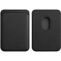 Portofel Flippy MagSafe piele pentru carduri compatibil cu Apple iPhone 12/12 Mini/12 Pro/12 Pro Max, Negru