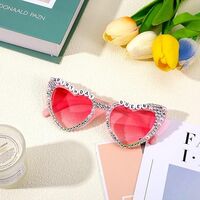 Ochelari Decorativi, Flippy, Model Birthday Queen, cu Diamante, pentru Aniversari, din PC, 15.3 x 5.7 x 14.5 cm, Roz