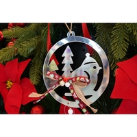 Ornament brad, Flippy, Pasare, Argintiu, Lucios, 14*26CM, Acril, Interior/ Exterior