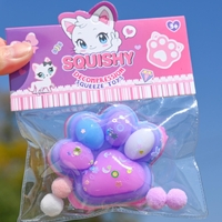 Jucarie Antistres Squishy, Flippy, Labuta de Pisica Squeeze Toys, cu Revenire Lenta, 7.5 cm, Model 270516, Multicolor