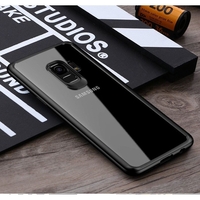 Husa Samsung Galaxy S9 Tpu Transparent cu margini colorate negru