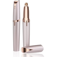 Trimmer Facial, Flippy, pentru Sprancene, Incarcare USB, 1.5 x 13 cm, din ABS, Sampanie