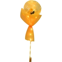 Buchet Decorativ, Flippy, Trandafir in Balon cu Lumini Led, Diametru 35 cm, 2 x Baterii AA (neincluse), Sampanie