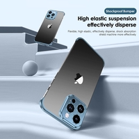 Husa Metalica Edgeless Compatibila cu iPhone 16 Pro, Flippy, Protectie pentru Colturi si Camera, Aliaj Aluminiu, Antisoc, Antizgariere, Albastru