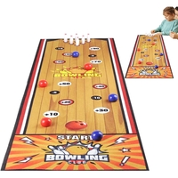 Joc Interactiv, Flippy, Covor de Bowling 90 x 20 cm, 1-4 Jucatori, +5 Ani, 6 Mingi Incluse, 6 Popice, Galben