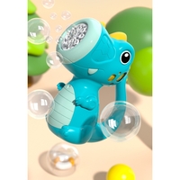 Jucarie Interactiva pentru Baloane de Sapun, Flippy, Sunete si Lumini, Model Dinozaur, cu 8 Orificii, 17.1 x 10.4 x 21.5 cm, Albastru