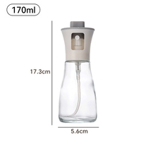 Pulverizator pentru Ulei, Flippy, Pulverizator din Sticla pentru Otet sau Alte Lichide, Simplu Reincarcabil, Multifunctionale, 17.3 x 5.6 cm, Capacitatea 170 ml, Alb