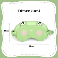 Masca de dormit, Flippy, 2 in 1, cu Tetiera, din Particule de Spuma si Bumbac, Model Broasca ,Verde