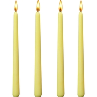 Set 4 Lumanari, Flippy, pentru Suport de Masa, Fara Miros si Fum, din Parafina, 2.2 x 25 cm, Galben