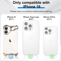 Husa Metalica Compatibila cu iPhone 16, Flippy, Protectie pentru Colturile Telefonului si Camera, Aliaj, Antisoc, Antizgariere, Auriu