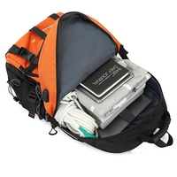 Rucsac Multifunctional de Alpinism, Flippy, Capacitate 36-55 L, de Calatorie, Impermeabil, Slot USB Incarcare Telefon, Bretele Reglabile, 52 x 34 x 19 cm, Portocaliu