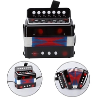 Acordeon Pentru Copii, Flippy, Acordeon Jucarie pentru Educatie Timpurie, 7 butoane 2 bass, Acordeon Instrument Muzical pentru Copii, 18 x 17 x 10 cm, Negru