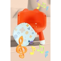 Scaun de Masa pentru Copii, Flippy, 2 in 1, Tavita Detasabila, Spatar Ergonomic, +6 Luni, Inaltime 36 cm, Portocaliu