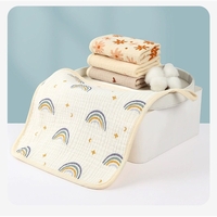 Prosop Absorbant, Flippy, din Bumbac, 25 x 25 cm, Model Curcubeu, cu Agatatoare, Bej
