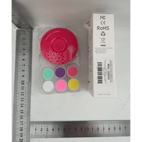 Set Pila Electrica pentru Copii si Bebelusi, Flippy, ABS, Incarcare USB, Model cu Flori, 6 Accesorii, cu Lumina LED, Fucsia