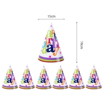 Set 6 Coifuri Happy Birthday, Flippy, pentru Petrecere, Tematica Aniversare, 19x15 cm, Multicolor