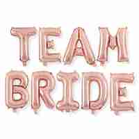 Set Baloane din Folie Metalizata, Flippy, Model Team Bride, Litere de 40 cm, Tema Iubire, Baloane Party, Ambalaj Individual, Pai Inclus, Umflare cu Aer sau Heliu, Roz