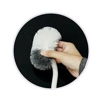 Perie de Toaleta, Flippy, Maner Curbat, cu Suport, 40 x 12 cm, Peri Flexibili, Alb