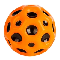 Minge Saltareata Hiperelastica, Flippy, Space Moon Ball foarte Elastica, Antistress pentru Copii, Diametru 66 mm, Portocaliu