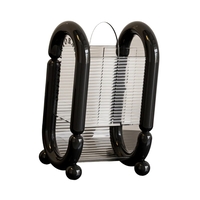 Cutie pentru Depozitare Cosmetice, Flippy, pentru Pensule, Creioane si Buretei, 4 Compartimente, din Plastic, 12 x 10 x 20 cm, Negru