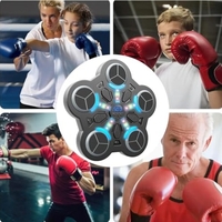 Jucarie de Boxat cu Muzica si Lumini, Flippy, Manusi Incluse, Bluetooth, Incarcare USB, Aplicare cu Ventuze, 5 Tinte, 33x33x4.5 cm, 930 g, Negru