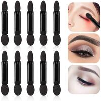 Set 20 de Aplicatoare Machiaj, Flippy, 2 Capete, 6.2 cm, din Poliuretan si Burete, Negru