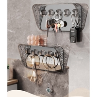 Raft de Depozitare cu Carlig, Flippy, Pentru Chei, Bijuterii, 20.3 x 4.6 x 10.3 cm, Gri