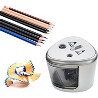 Ascutitoare Electrica cu 2 Gauri, Flippy, Gri, Baterii 4 x AA (neincluse), 7.5 x 7.5 x 7.5 cm, Gri