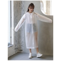 Pelerina de Ploaie, Flippy, pentru Adulti 150-180 cm, din EVA, Impermeabila, Rezistenta la Vant, Inchidere cu Capse, 140 g, Alb
