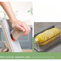 Feliator de Legume Multifunctional, Flippy, Taieturi Diferite, Razatoare pentru Bucatarie, Taietor de Cartofi, Presa Manuala, Pliabila, Extensibila, PP PET, 23.5x9.5x5.5 cm, Alb