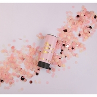 Tun de Confetti, Flippy, Best Wishes 11 x 4 cm, Model Buline din Hartie si Folie, Roz