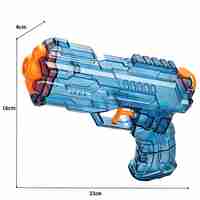 Pistol cu Apa, Flippy, Pistol cu Apa pentru Copii, Manual, din Plastic, 23 x 16 x 4 cm, rezervor 250 ml, Albastru