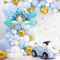 Baloane decorative tematica BABY SHOWER, Flippy, ITS A BOY, pentru gender reveal, botez, set din 5 bucati, 66 x 91 cm, Albastru