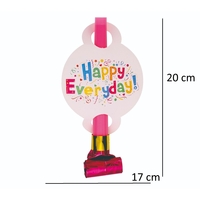Set 6 Suflatori Happy Everyday, Flippy, pentru Petrecere, 20 x 17 cm, Multicolor