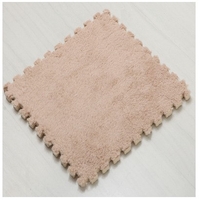 Set 10 Piese Covor tip Puzzle, Flippy, Spuma EVA, Pufos, 30 x 30 x 1 cm, Crem