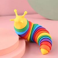 Jucarie Senzoriala Antistres, Flippy, Fidget Toys, Omida Curcubeu, 18.6 cm, Functie de Luminat, +3 Ani, Multicolor