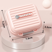 Cutie de Depozitare pentru Pastile, Flippy, Cutie de depozitare Medicamente, Cutie de depozitare Vitamine, Suplimente, pentru Fete, din Plastic cu indice zi, Roz