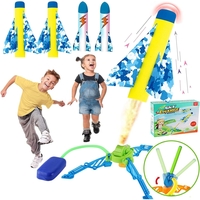 Jucarie pentru Copii, Flippy, Lansator de Rachete cu Piciorul, un Singur Lansator, 4 Rachete Fara Lumini, 40.5 cm Inaltime, Multicolor