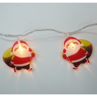 Set 10 Ornamente pentru Instalatie, Flippy, Atasare la Instalatia de Craciun, Design Festiv, Protectie Becuri Instalatie, Rezistente la Zapada, Interior/ Exterior, Model Mos Craciun cu Sac