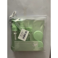 Set Recipiente pentru Cosmetice, Flippy, 5 Piese, cu Gentuta, pentru Calatorii, Reutilizabile, Verde, Material Plastic, 40 ml, 10g